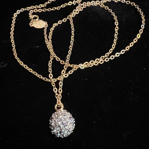 Joan Rivers Rhinestone Ball Gold Tone Signed Necklace - Picture 1 of 5